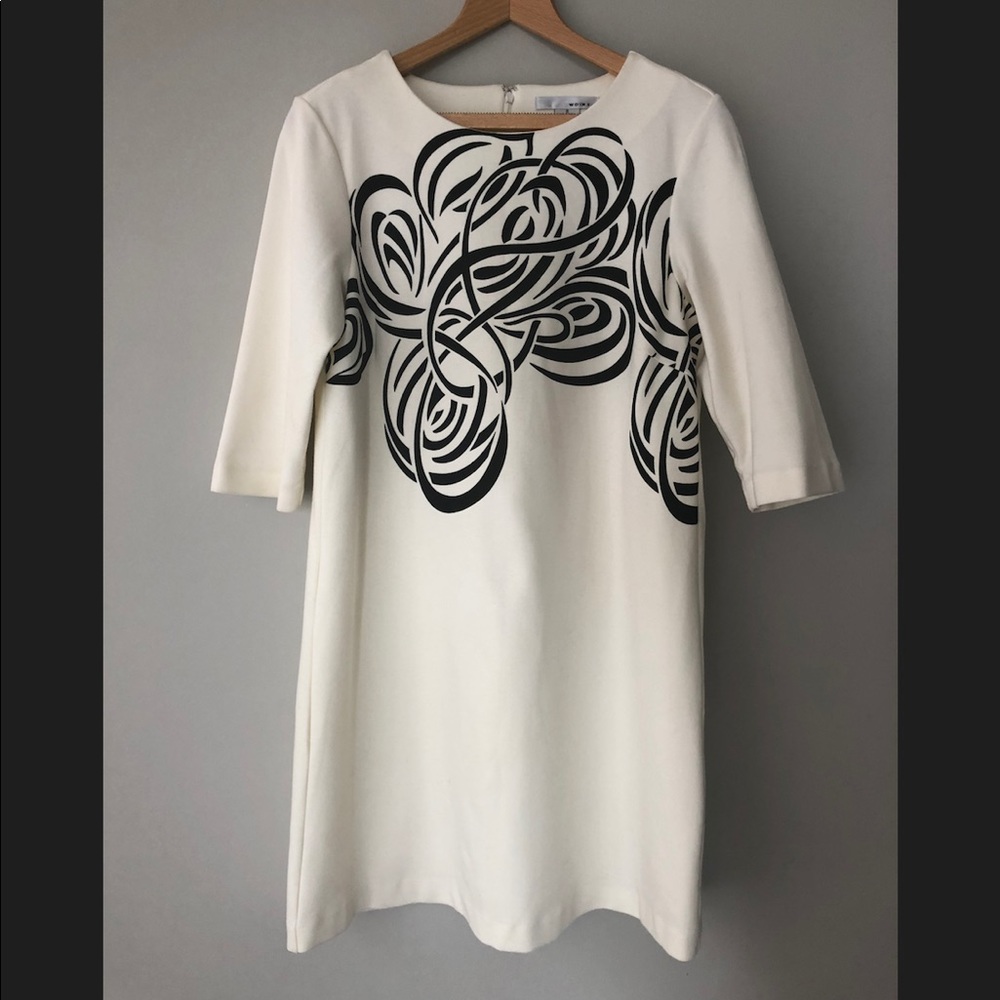 WD.NY above-knee dress long sleeve cocktail sz8